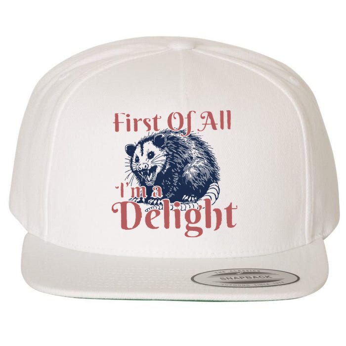 IM A Delight First Of All Vintage Possum Wool Snapback Cap