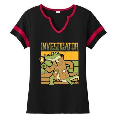 Investigator Alligator Detective Ladies Halftime Notch Neck Tee