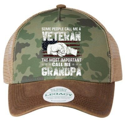 I'm A Dad Grandpa And Veteran Funny Retro For Papa Legacy Tie Dye Trucker Hat