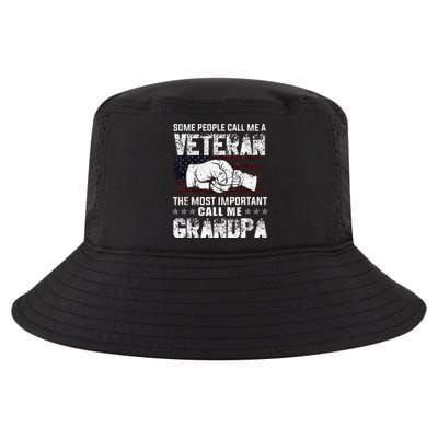 I'm A Dad Grandpa And Veteran Funny Retro For Papa Cool Comfort Performance Bucket Hat