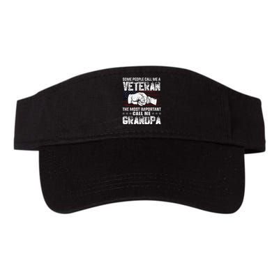 I'm A Dad Grandpa And Veteran Funny Retro For Papa Valucap Bio-Washed Visor