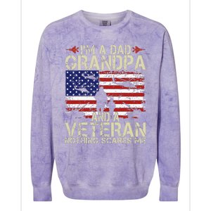 Im A Dad Grandpa And Veteran Fathers Day Papa Colorblast Crewneck Sweatshirt