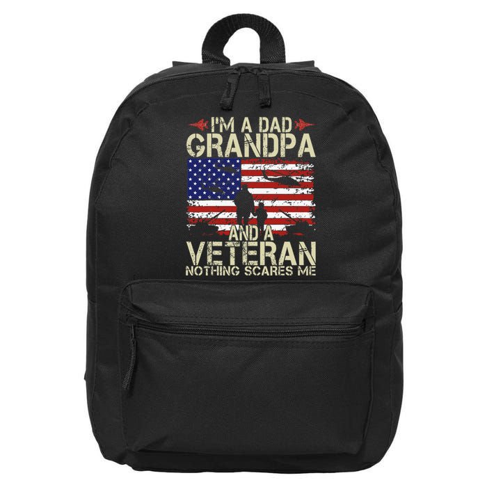 Im A Dad Grandpa And Veteran Fathers Day Papa 16 in Basic Backpack