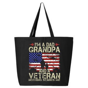 Im A Dad Grandpa And Veteran Fathers Day Papa 25L Jumbo Tote