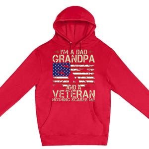 Im A Dad Grandpa And Veteran Fathers Day Papa Premium Pullover Hoodie