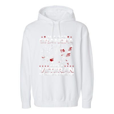 Im A Dad Grandpa And A Veteran Funny Birthday Garment-Dyed Fleece Hoodie