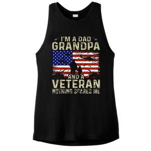 IM A Dad Grandpa And Veteran Fathers Day Ladies PosiCharge Tri-Blend Wicking Tank