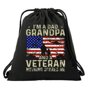 IM A Dad Grandpa And Veteran Fathers Day Drawstring Bag