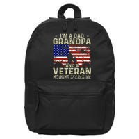 IM A Dad Grandpa And Veteran Fathers Day 16 in Basic Backpack