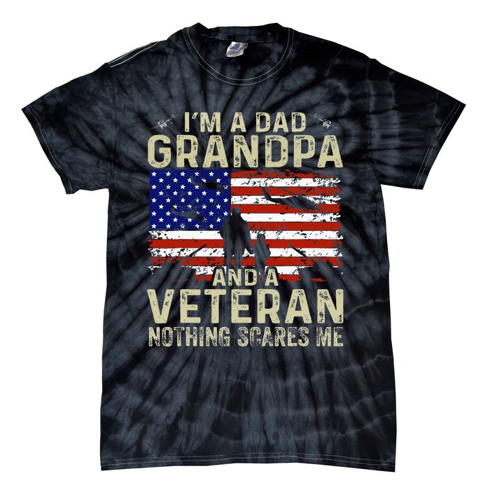 IM A Dad Grandpa And Veteran Fathers Day Tie-Dye T-Shirt