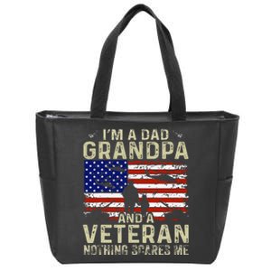 IM A Dad Grandpa And Veteran Fathers Day Zip Tote Bag