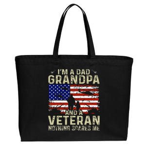 IM A Dad Grandpa And Veteran Fathers Day Cotton Canvas Jumbo Tote