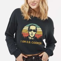 I Am Db Cooper Skydiving Funny Skydiver D.B. Cooper Cropped Pullover Crew