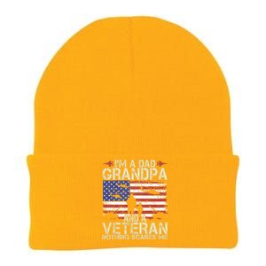 IM A Dad Grandpa And Veteran Fathers Day Papa Grandpa Gifts Knit Cap Winter Beanie