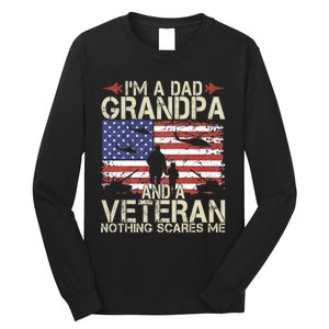 IM A Dad Grandpa And Veteran Fathers Day Papa Grandpa Gifts Long Sleeve Shirt