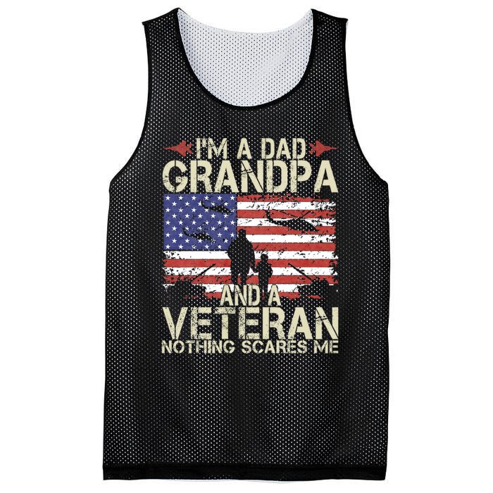 IM A Dad Grandpa And Veteran Fathers Day Papa Grandpa Gifts Mesh Reversible Basketball Jersey Tank