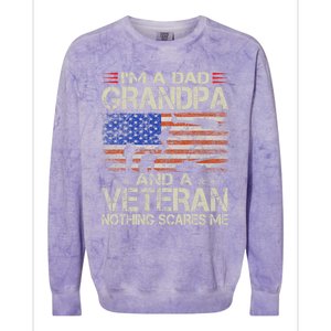 IM A Dad Grandpa And Veteran Fathers Day Papa Grandpa Gifts Colorblast Crewneck Sweatshirt