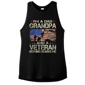 IM A Dad Grandpa And Veteran Fathers Day Papa Grandpa Gifts Ladies PosiCharge Tri-Blend Wicking Tank