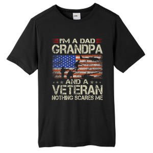 IM A Dad Grandpa And Veteran Fathers Day Papa Grandpa Gifts Tall Fusion ChromaSoft Performance T-Shirt