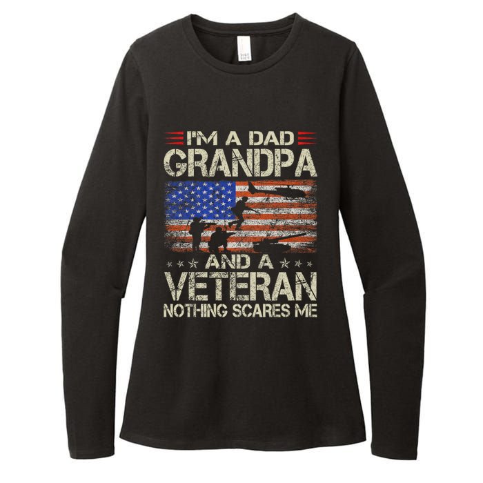 IM A Dad Grandpa And Veteran Fathers Day Papa Grandpa Gifts Womens CVC Long Sleeve Shirt