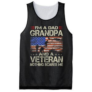 IM A Dad Grandpa And Veteran Fathers Day Papa Grandpa Gifts Mesh Reversible Basketball Jersey Tank