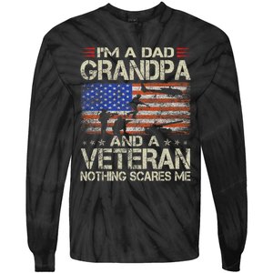 IM A Dad Grandpa And Veteran Fathers Day Papa Grandpa Gifts Tie-Dye Long Sleeve Shirt