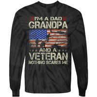 IM A Dad Grandpa And Veteran Fathers Day Papa Grandpa Gifts Tie-Dye Long Sleeve Shirt