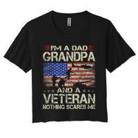 IM A Dad Grandpa And Veteran Fathers Day Papa Grandpa Gifts Women's Crop Top Tee