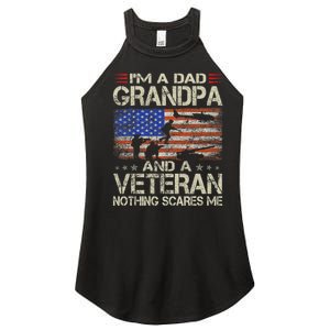 IM A Dad Grandpa And Veteran Fathers Day Papa Grandpa Gifts Women's Perfect Tri Rocker Tank