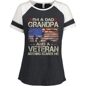 IM A Dad Grandpa And Veteran Fathers Day Papa Grandpa Gifts Enza Ladies Jersey Colorblock Tee