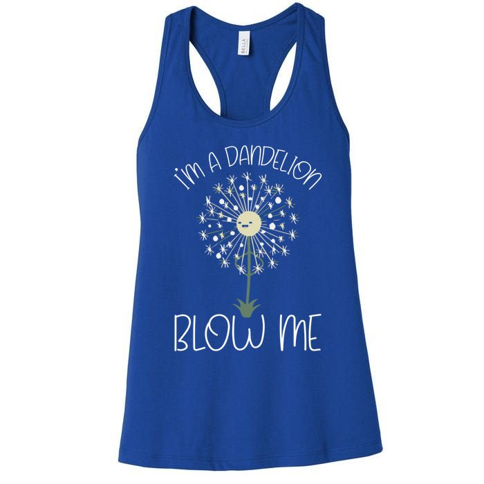 Im A Dandelion Blow Me Lazy Halloween Costume Funny Humor Gift Women's Racerback Tank