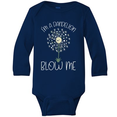 Im A Dandelion Blow Me Lazy Halloween Costume Funny Humor Gift Baby Long Sleeve Bodysuit