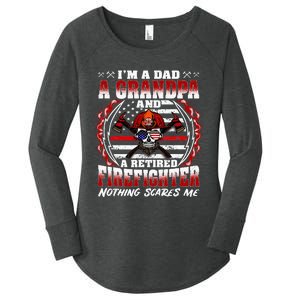 I'm A Dad Grandpa And A Retired Firefighter Grandfather Gift Women's Perfect Tri Tunic Long Sleeve Shirt