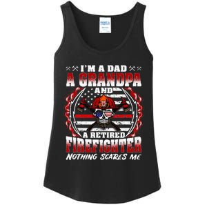 I'm A Dad Grandpa And A Retired Firefighter Grandfather Gift Ladies Essential Tank