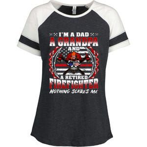 I'm A Dad Grandpa And A Retired Firefighter Grandfather Gift Enza Ladies Jersey Colorblock Tee