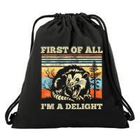 Im A Delight Sarcastic Angry Opossum Possum Drawstring Bag