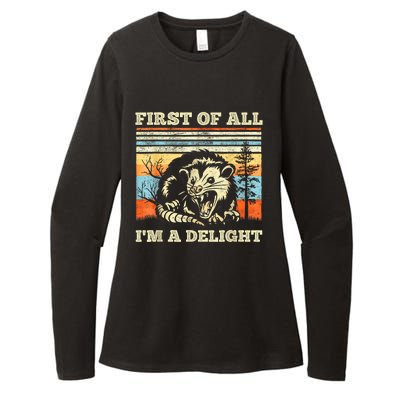 Im A Delight Sarcastic Angry Opossum Possum Womens CVC Long Sleeve Shirt