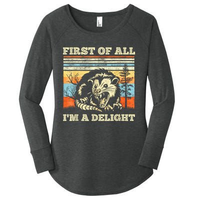 Im A Delight Sarcastic Angry Opossum Possum Women's Perfect Tri Tunic Long Sleeve Shirt