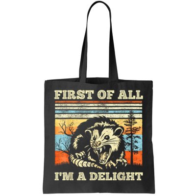 Im A Delight Sarcastic Angry Opossum Possum Tote Bag