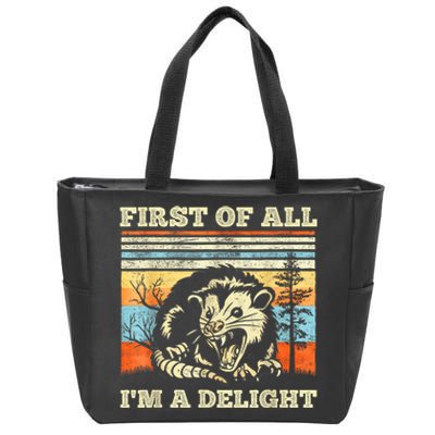 Im A Delight Sarcastic Angry Opossum Possum Zip Tote Bag