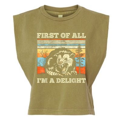 Im A Delight Sarcastic Angry Opossum Possum Garment-Dyed Women's Muscle Tee