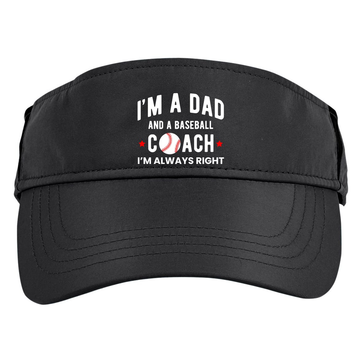 Im A Dad And A Baseball Coach Im Always Right Gift Adult Drive Performance Visor