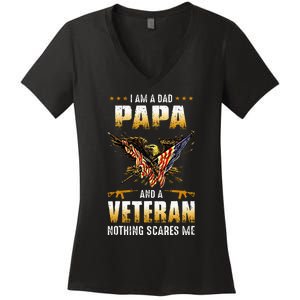 IM A Dad Papa And A Veteran FatherS Day Women's V-Neck T-Shirt