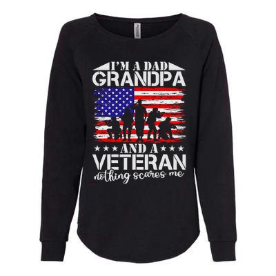 I'm A Dad Grandpa and Veteran Nothing Scares me Father's Day Womens California Wash Sweatshirt