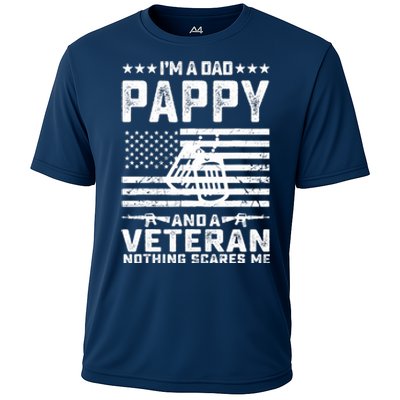 I'm a Dad Pappy and a Veteran nothing scares me Funny Gifts Cooling Performance Crew T-Shirt