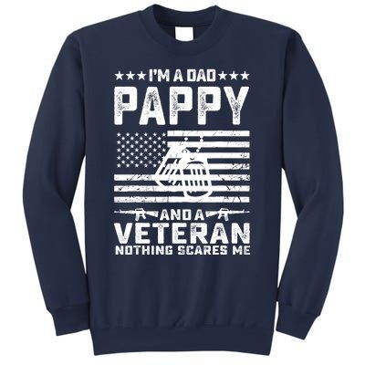 I'm a Dad Pappy and a Veteran nothing scares me Funny Gifts Sweatshirt