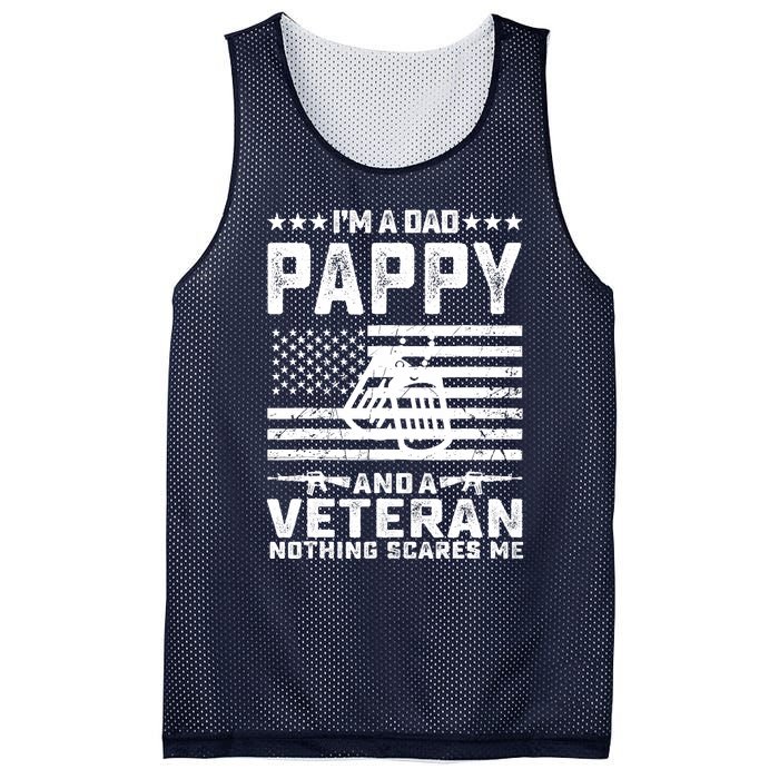 I'm a Dad Pappy and a Veteran nothing scares me Funny Gifts Mesh Reversible Basketball Jersey Tank