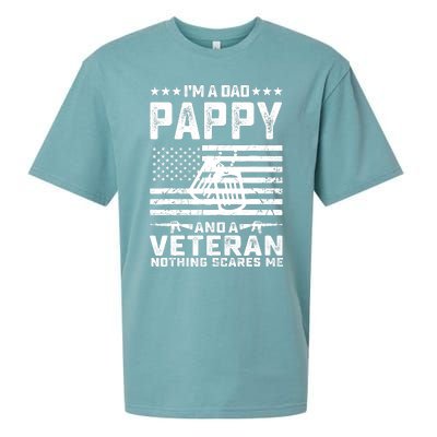 I'm a Dad Pappy and a Veteran nothing scares me Funny Gifts Sueded Cloud Jersey T-Shirt