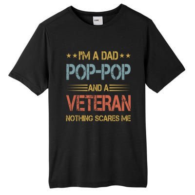 IM A Dad Poppop And Veteran Fathers Day Papa Grandpa Funny Gift Tall Fusion ChromaSoft Performance T-Shirt