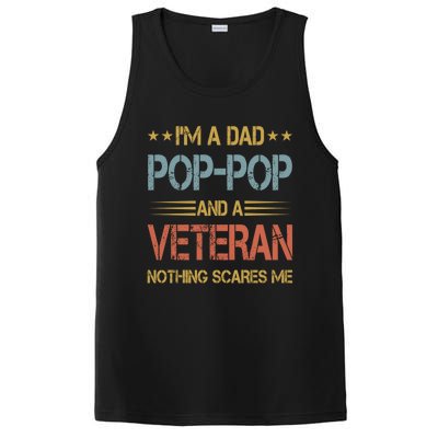 IM A Dad Poppop And Veteran Fathers Day Papa Grandpa Funny Gift PosiCharge Competitor Tank